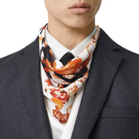 Carré de soie à imprimé floral - Biscuit