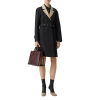 MAHOGANY RED Sac The Banner moyen en cuir avec Vintage check