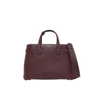 MAHOGANY RED Sac The Banner moyen en cuir avec Vintage check
