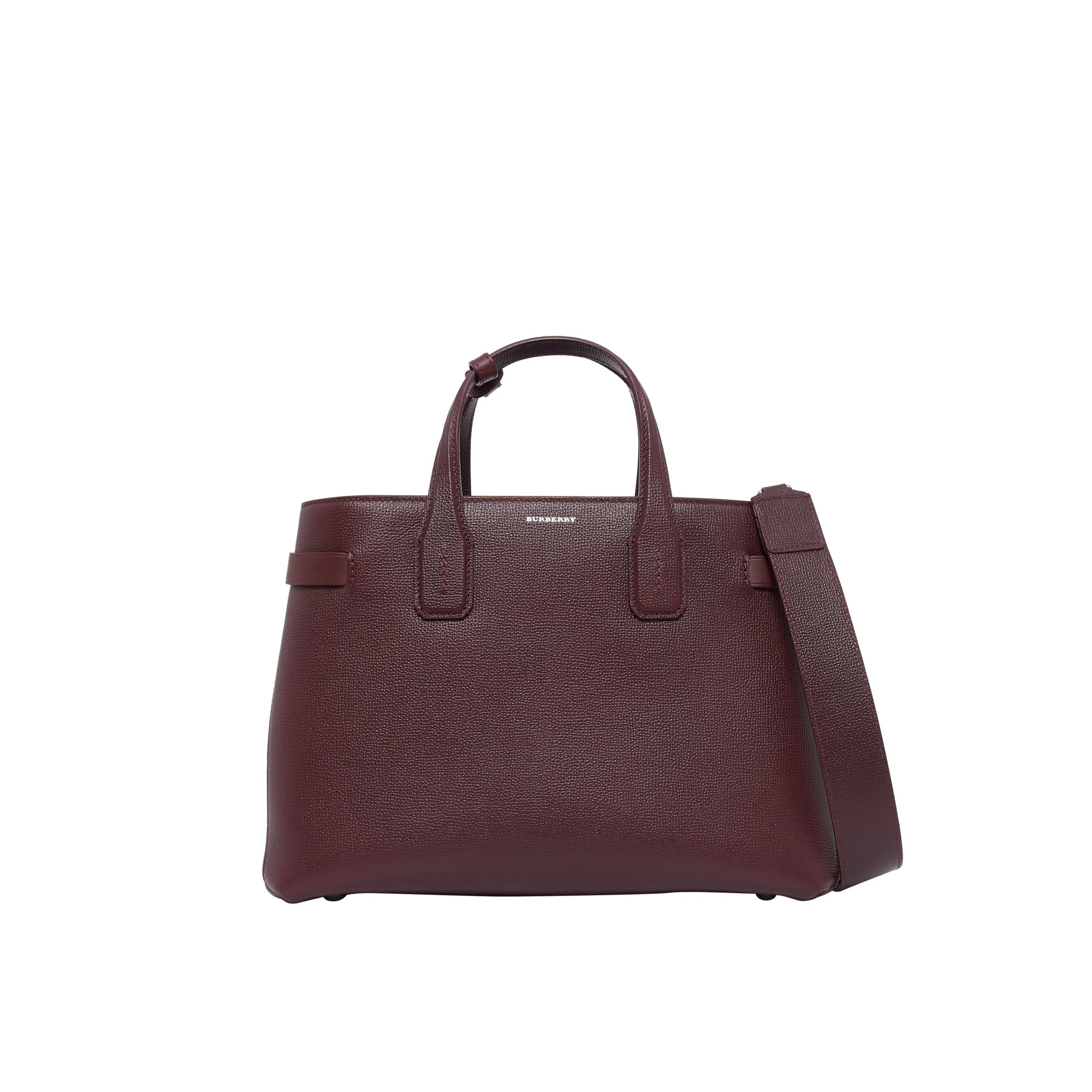 MAHOGANY RED Sac The Banner moyen en cuir avec Vintage check