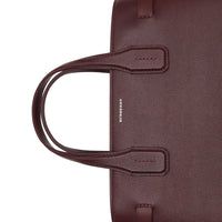 MAHOGANY RED Sac The Banner moyen en cuir avec Vintage check