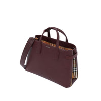 MAHOGANY RED Sac The Banner moyen en cuir avec Vintage check