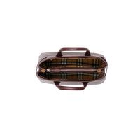 MAHOGANY RED Sac The Banner moyen en cuir avec Vintage check