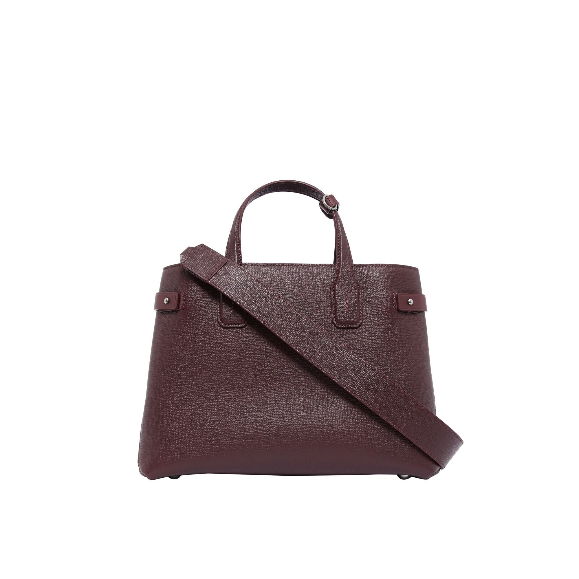 MAHOGANY RED Sac The Banner moyen en cuir avec Vintage check