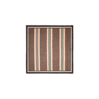 Grand carré en laine et soie monogram avec rayures iconiques - Moka foncé