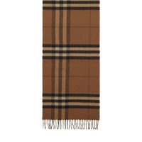 Écharpe classique en cachemire check - Brun bride