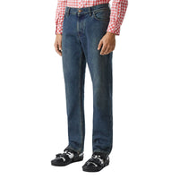 INDIGO Jean droit délavé
