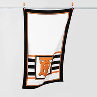 Serviette en coton Monogram avec rayures iconiques - Blanc