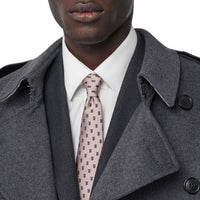 PALE PINK Cravate classique en jacquard de soie Monogram
