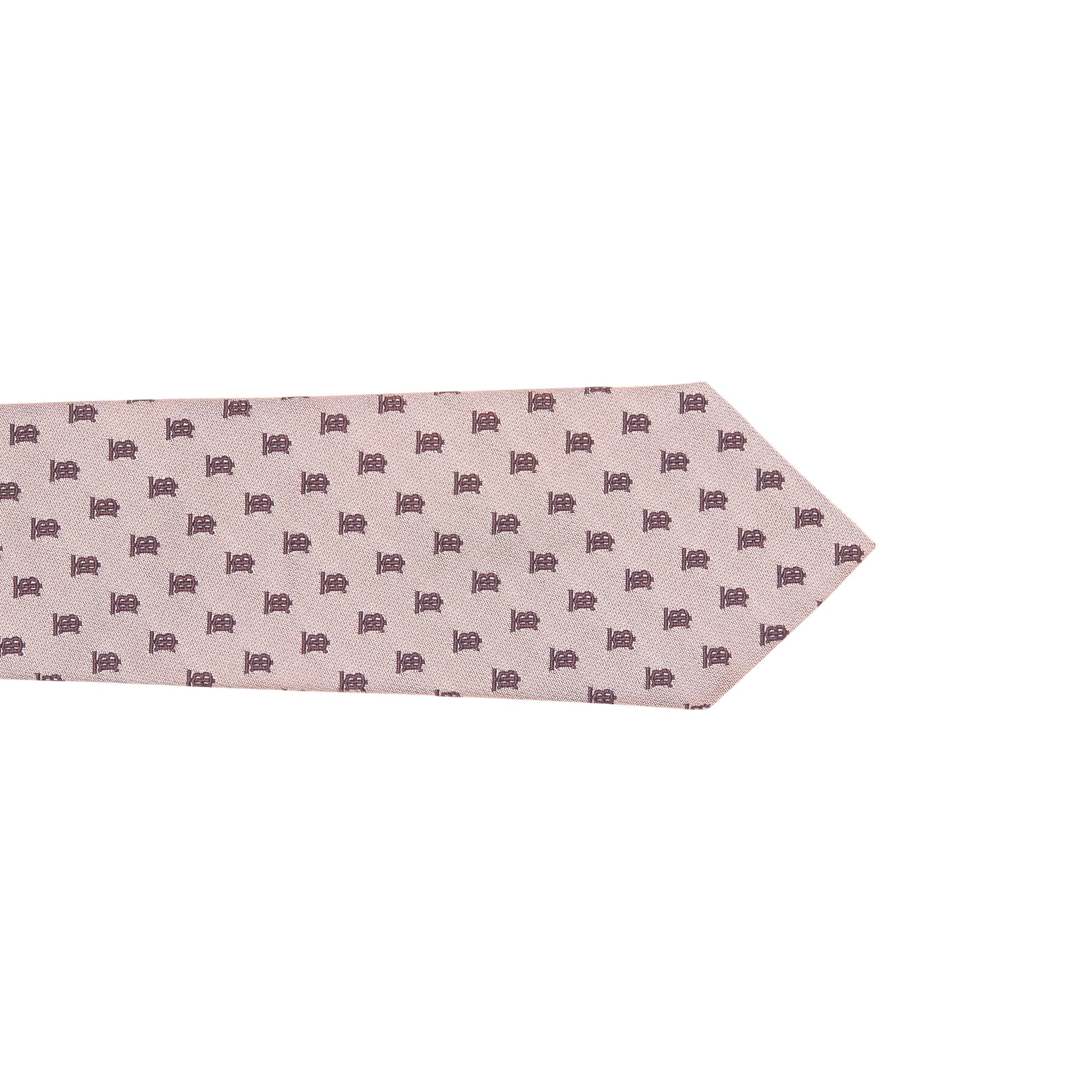 PALE PINK Cravate classique en jacquard de soie Monogram