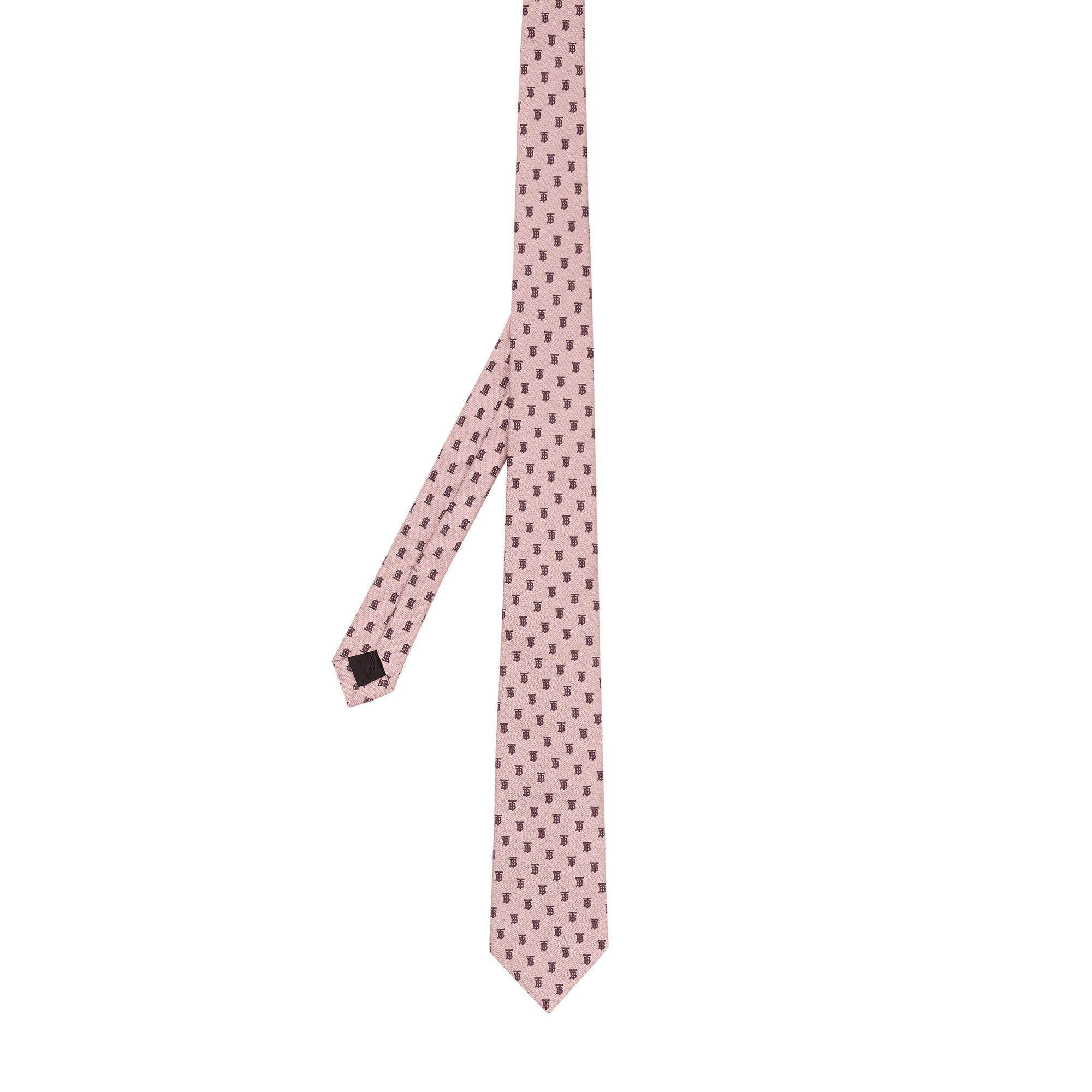 PALE PINK Cravate classique en jacquard de soie Monogram