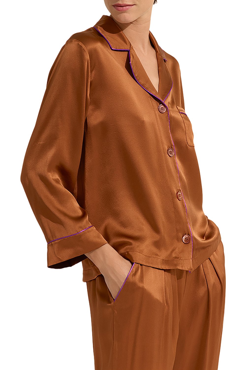 Chemise Luggage - Noisette & Rouge