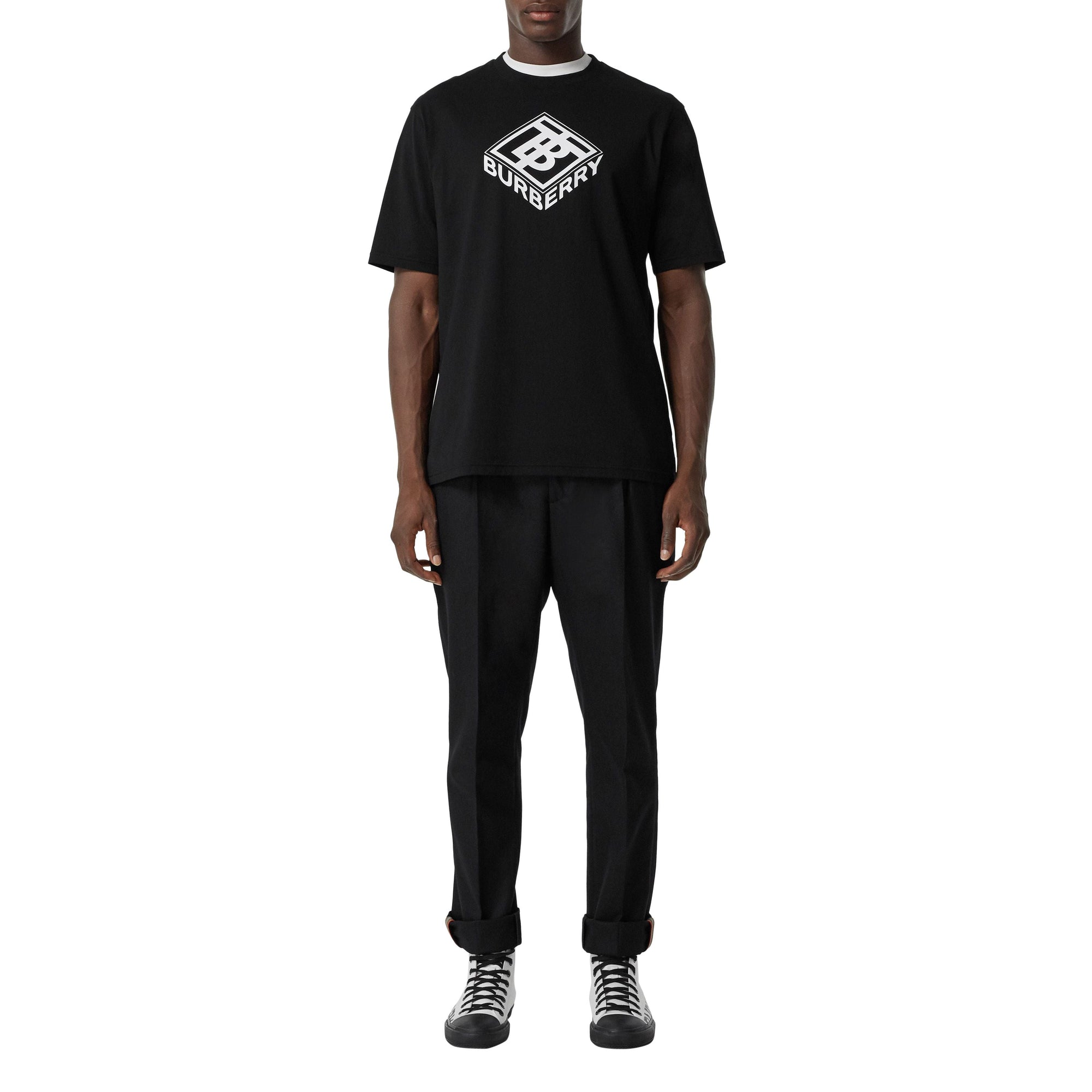 Pantalon chino slim en flanelle de laine - Noir