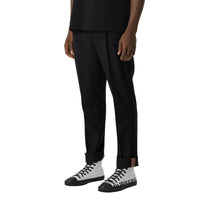 Pantalon chino slim en flanelle de laine - Noir