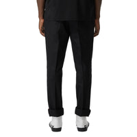 Pantalon chino slim en flanelle de laine - Noir