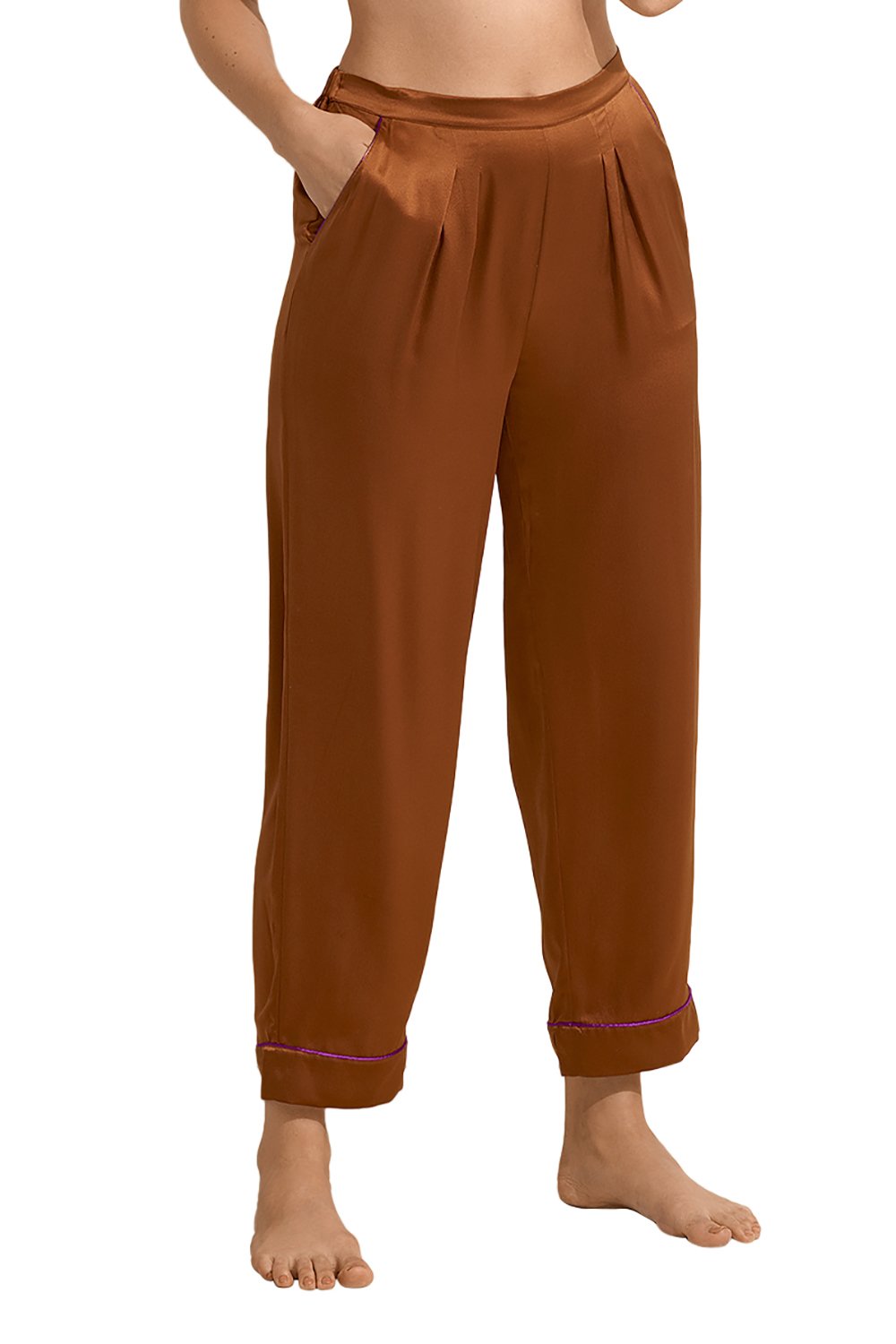 Pantalon Passport - Noisette & Rouge