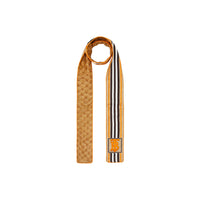 Foulard ultrafin en soie Monogram avec rayures iconiques et imprimé écaille de poisson - Camel Doux