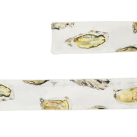 Foulard ultrafin en satin de soie à imprimé huître - Blanc Naturel