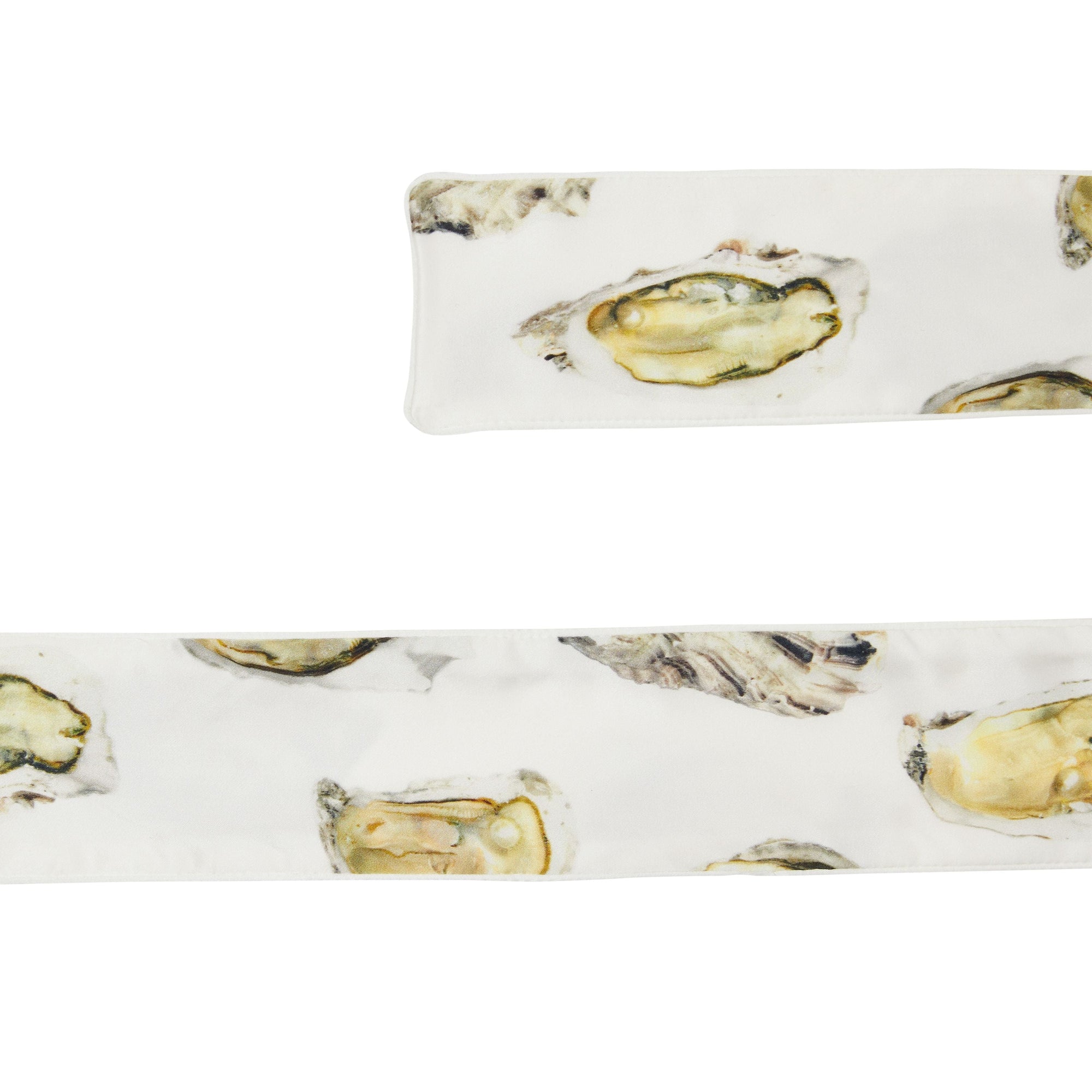 Foulard ultrafin en satin de soie à imprimé huître - Blanc Naturel