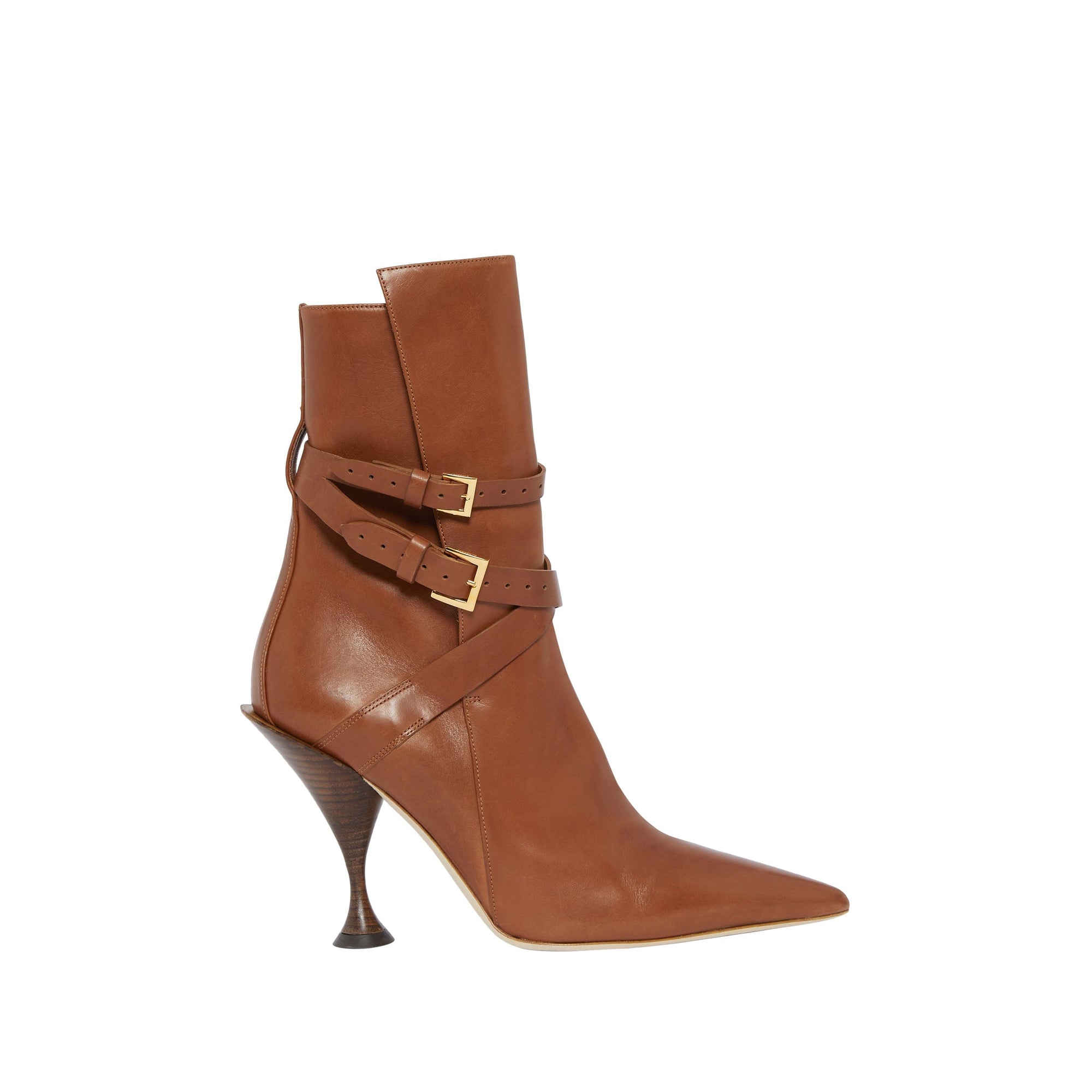 Bottines en cuir à brides - Hâle