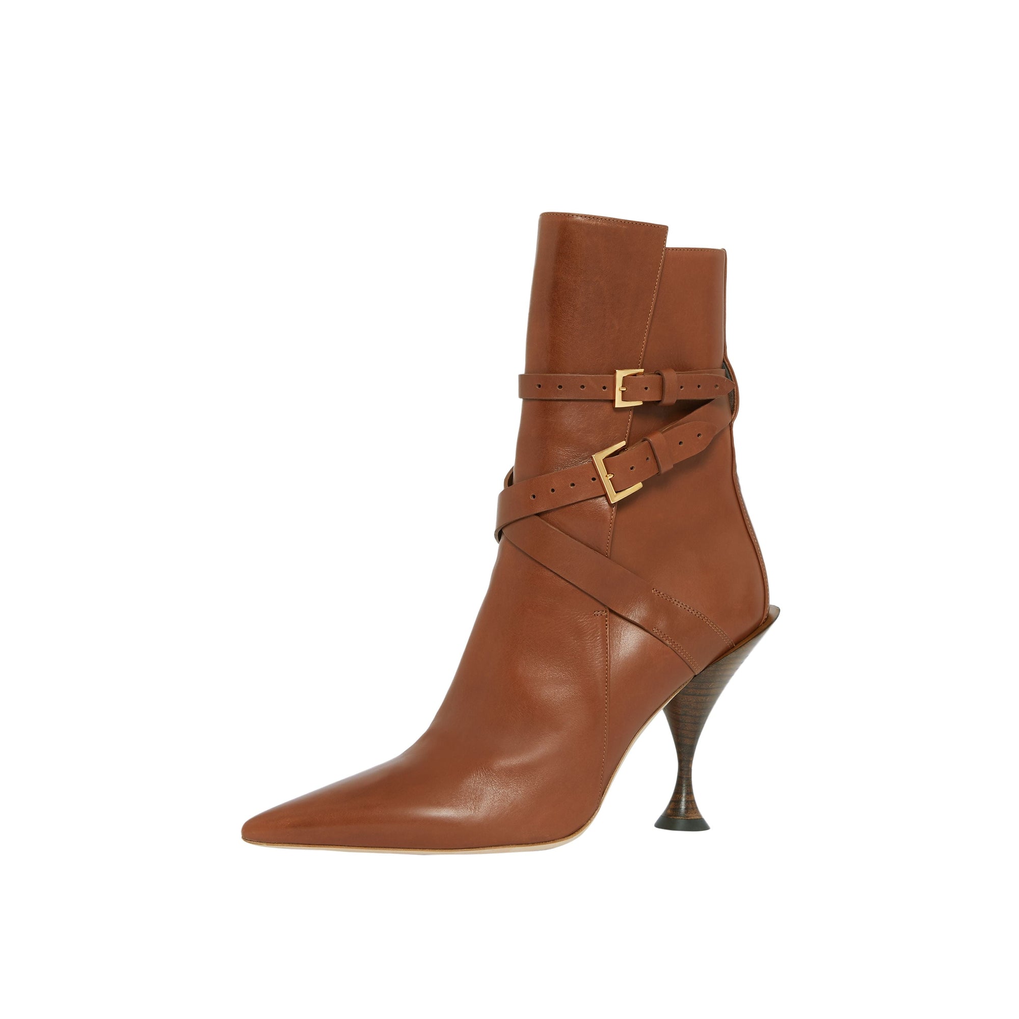 Bottines en cuir à brides - Hâle