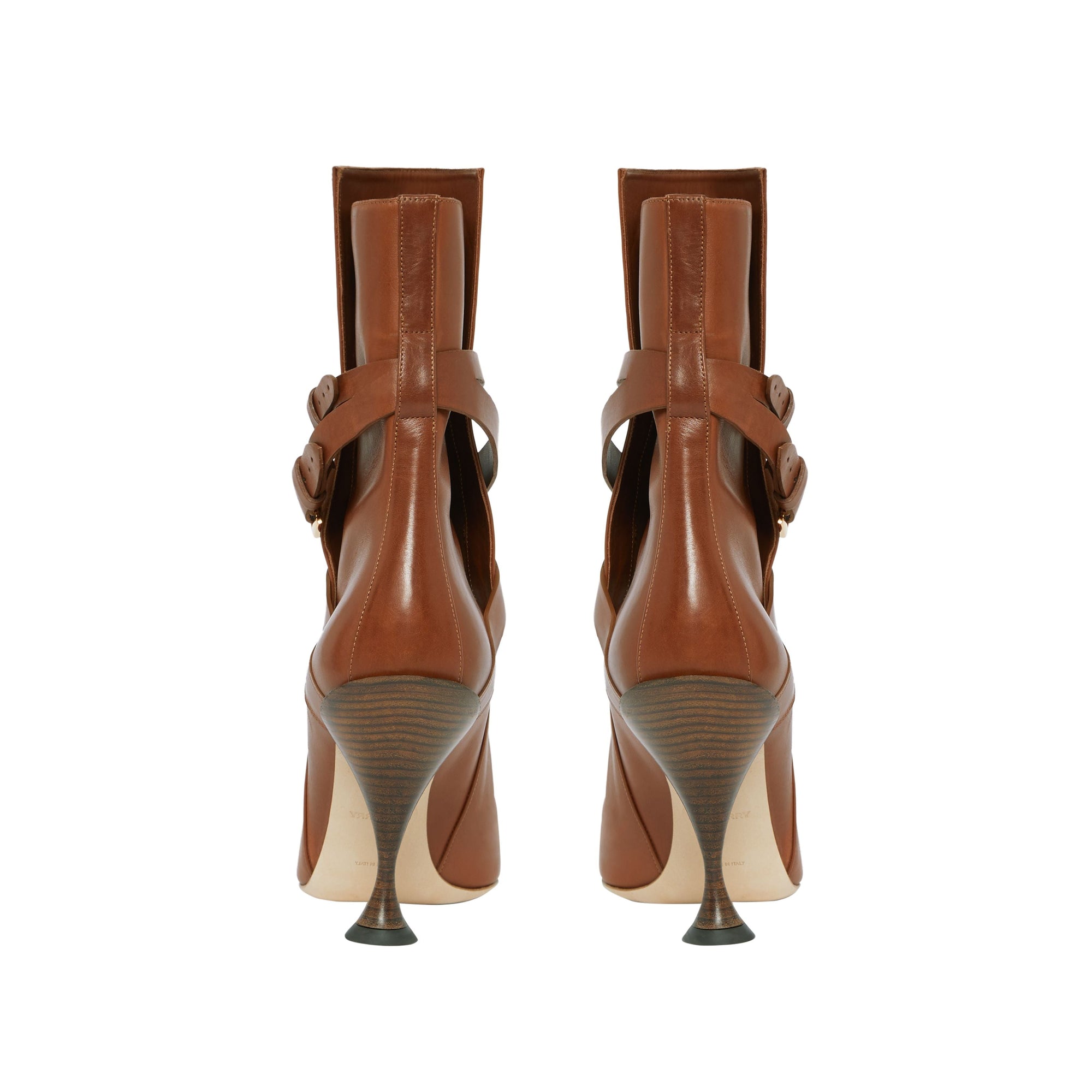 Bottines en cuir à brides - Hâle