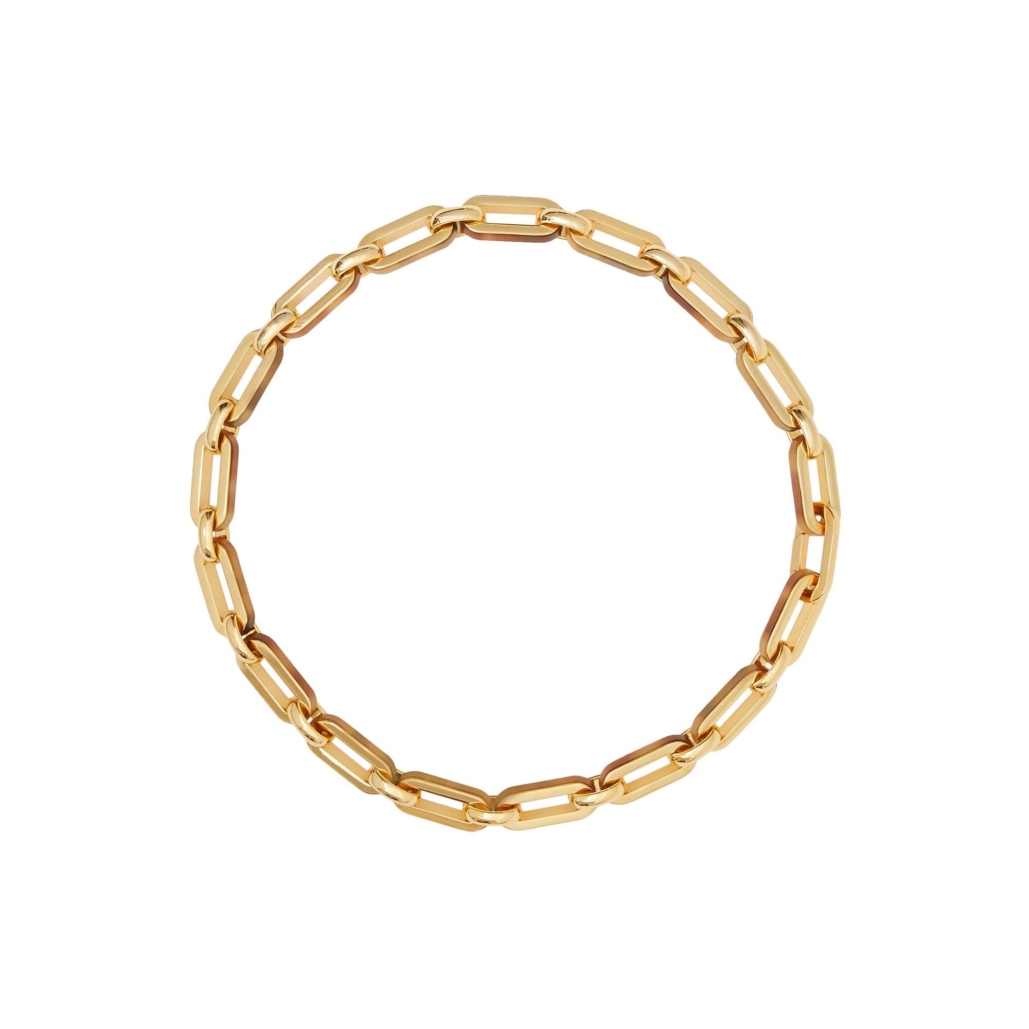 Collier à maillons en résine et plaqué or - Or Clair & Corne