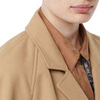 Manteau en coton contrecollé avec cuir - Biscuit