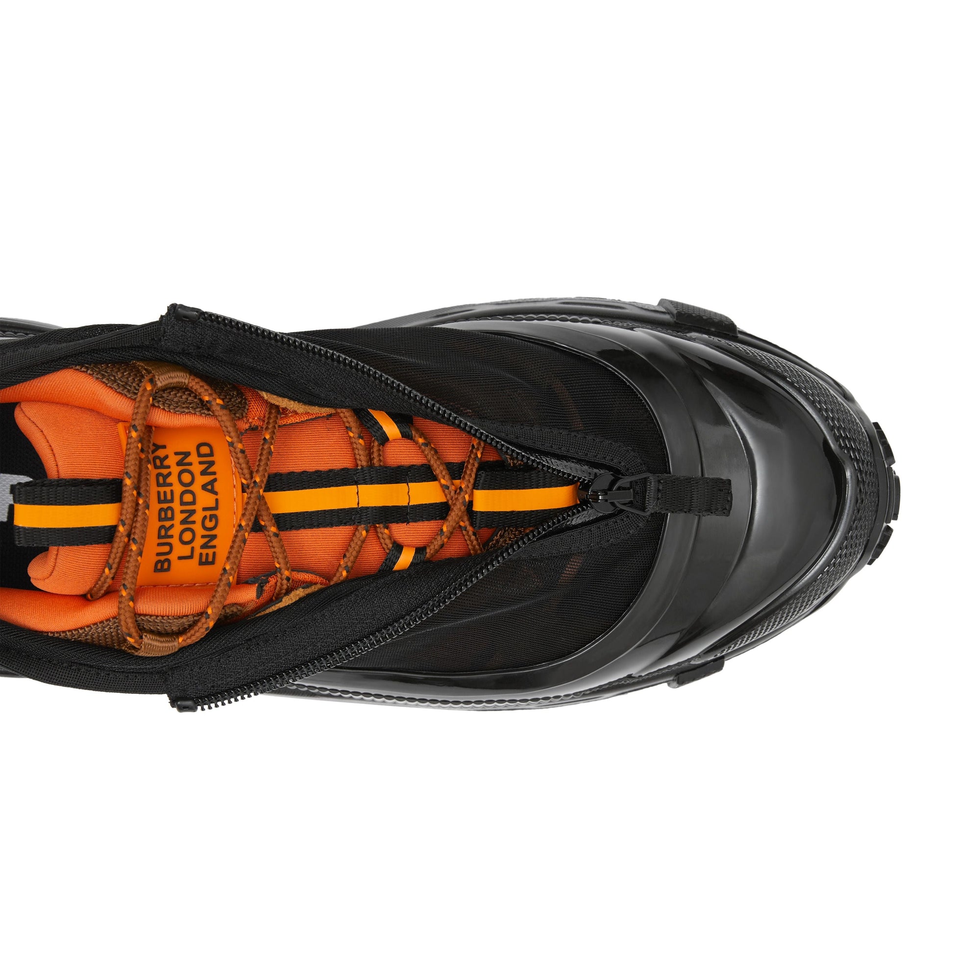Sneakers arthur en nylon et cuir velours - Noir & orange vif