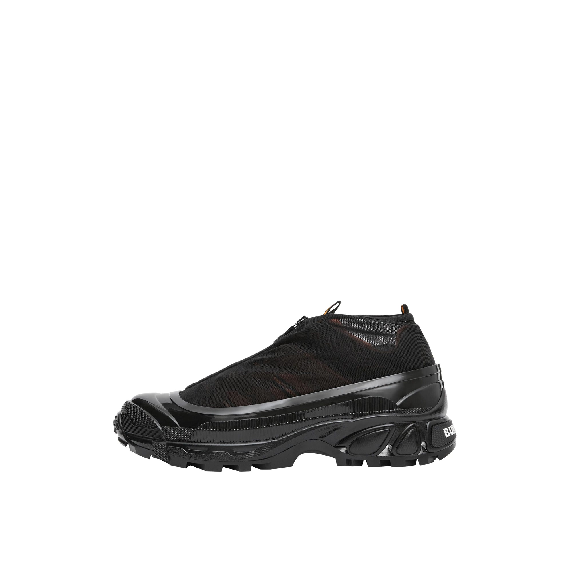 Sneakers arthur en nylon et cuir velours - Noir & orange vif