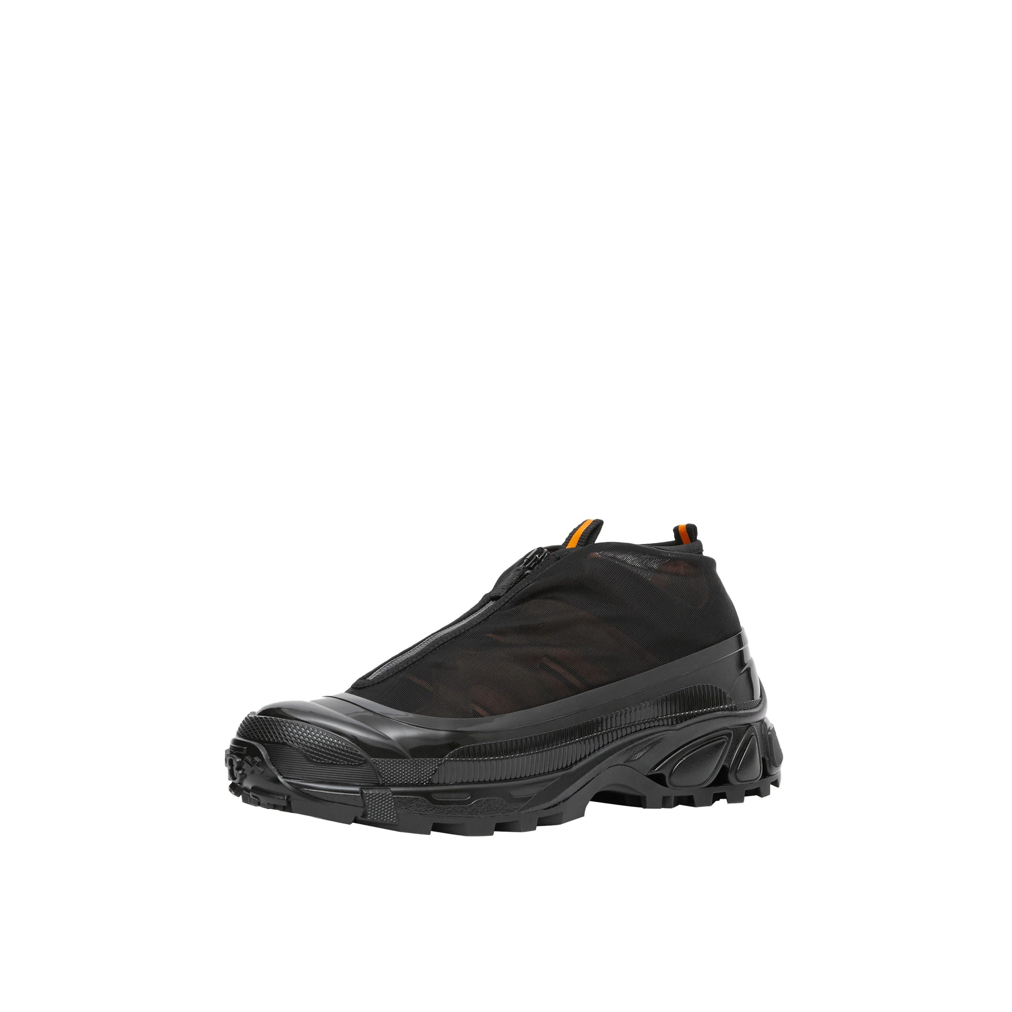Sneakers arthur en nylon et cuir velours - Noir & orange vif