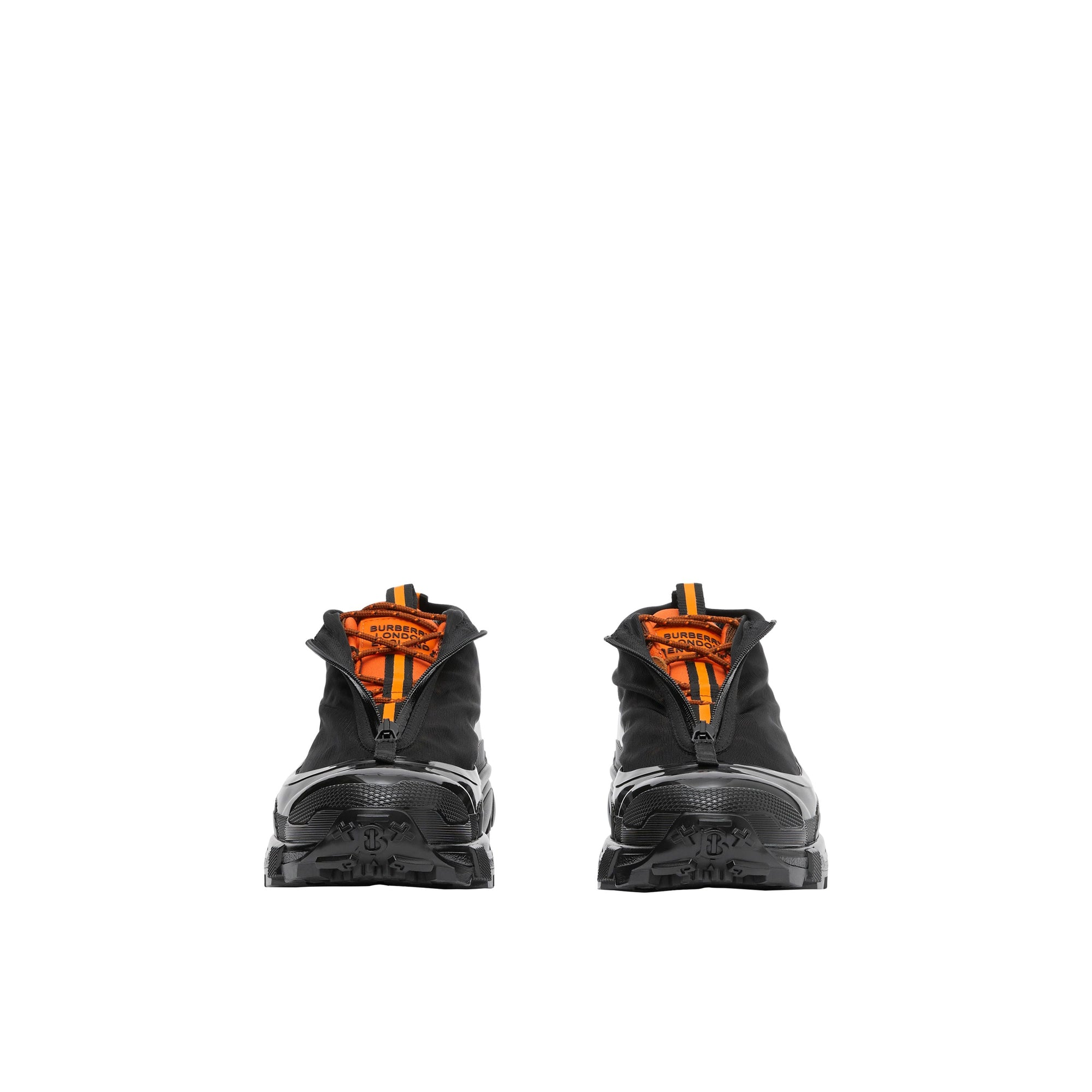 Sneakers arthur en nylon et cuir velours - Noir & orange vif