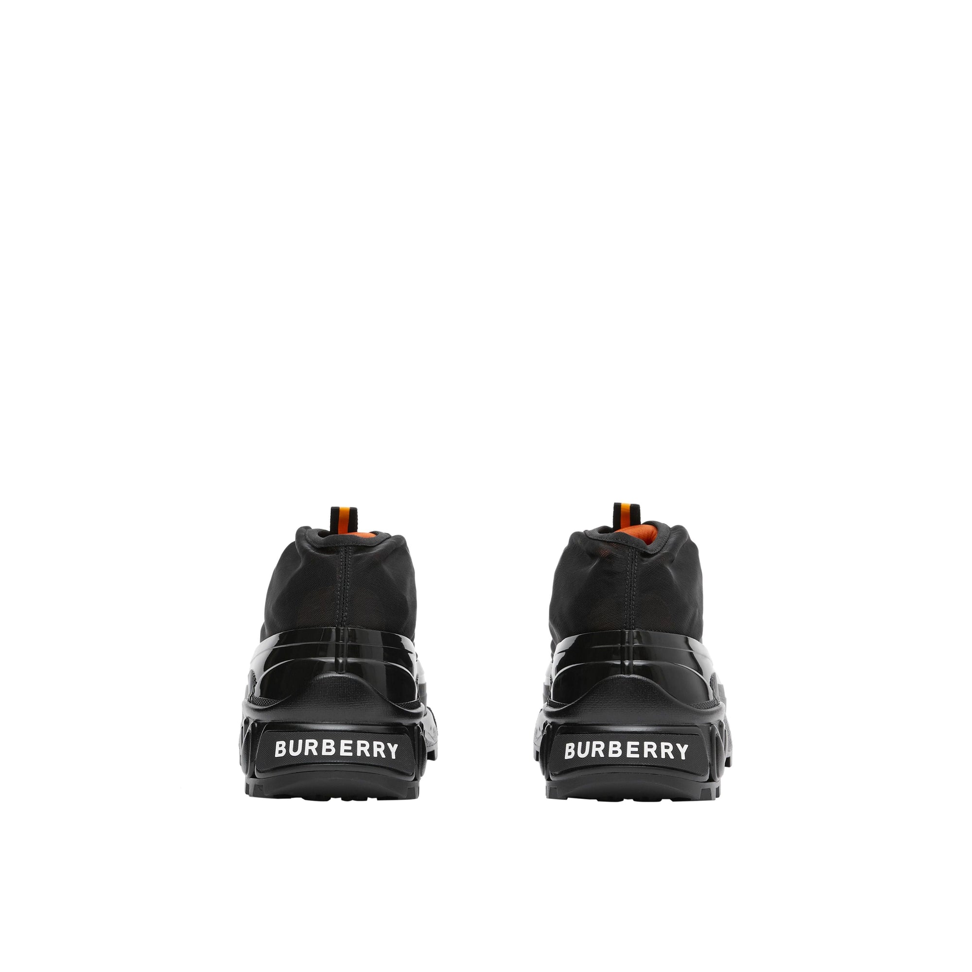 Sneakers arthur en nylon et cuir velours - Noir & orange vif
