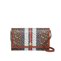 BRIDLE BROWN Portefeuille en toile écologique rayé Monogram avec sangle