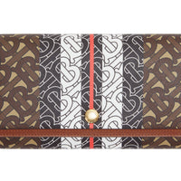 BRIDLE BROWN Portefeuille en toile écologique rayé Monogram avec sangle