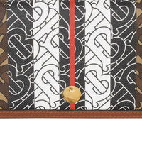 Portefeuille pour téléphone en toile écologique rayé monogram avec sangle - Brun bride