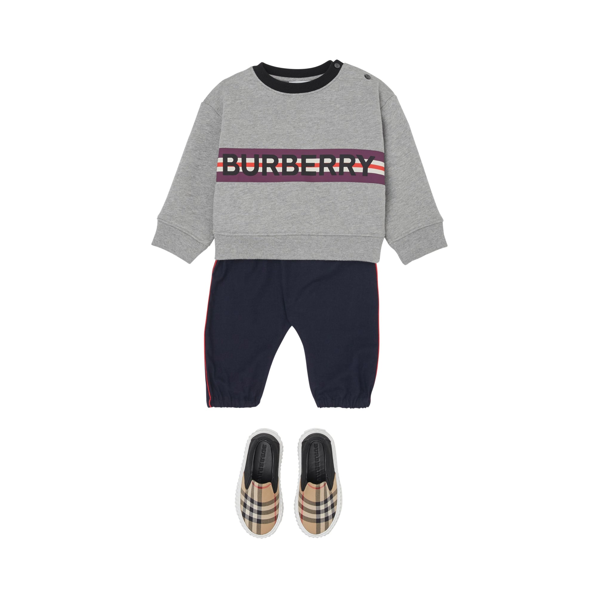 Sweat-shirt en jersey avec logo - Camaïeu de gris