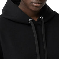 Sweat-shirt à capuche oversize en coton avec anneaux - Noir