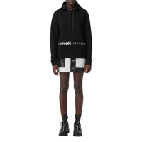 Sweat-shirt à capuche oversize en coton avec anneaux - Noir