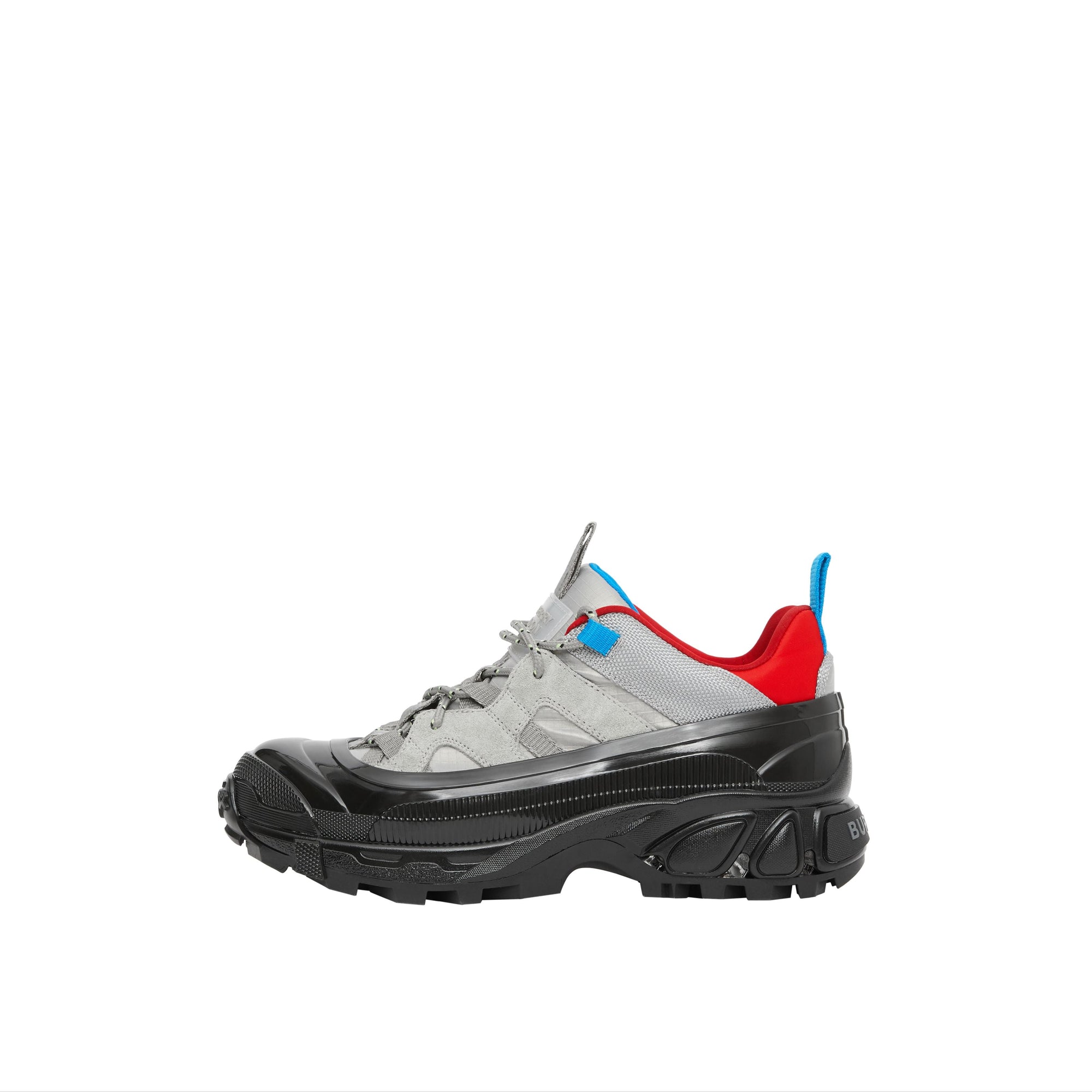 GREY/RED Sneakers Arthur en nylon et cuir velours