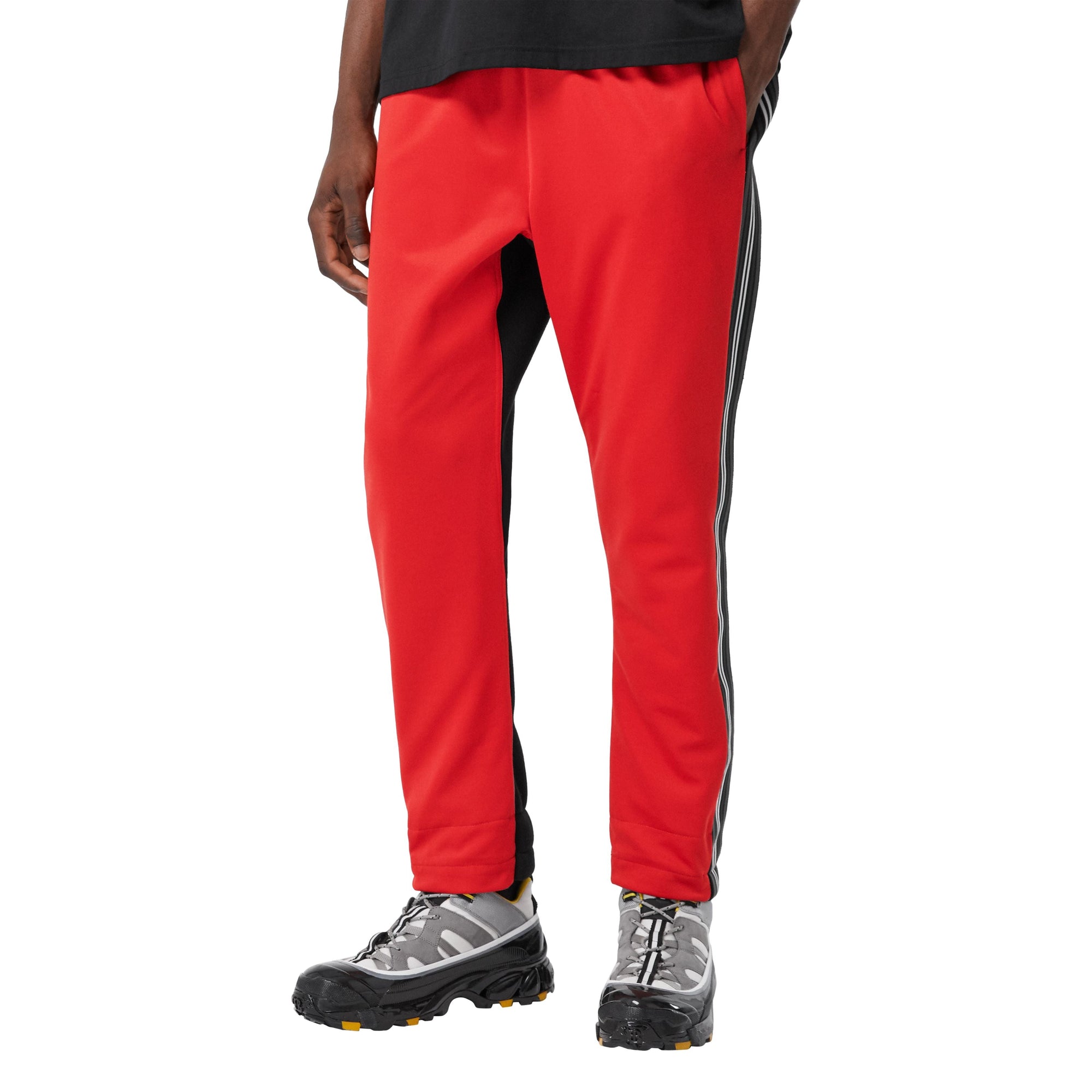 BRIGHT RED Pantalon de survêtement en jersey et néoprène à rayures
