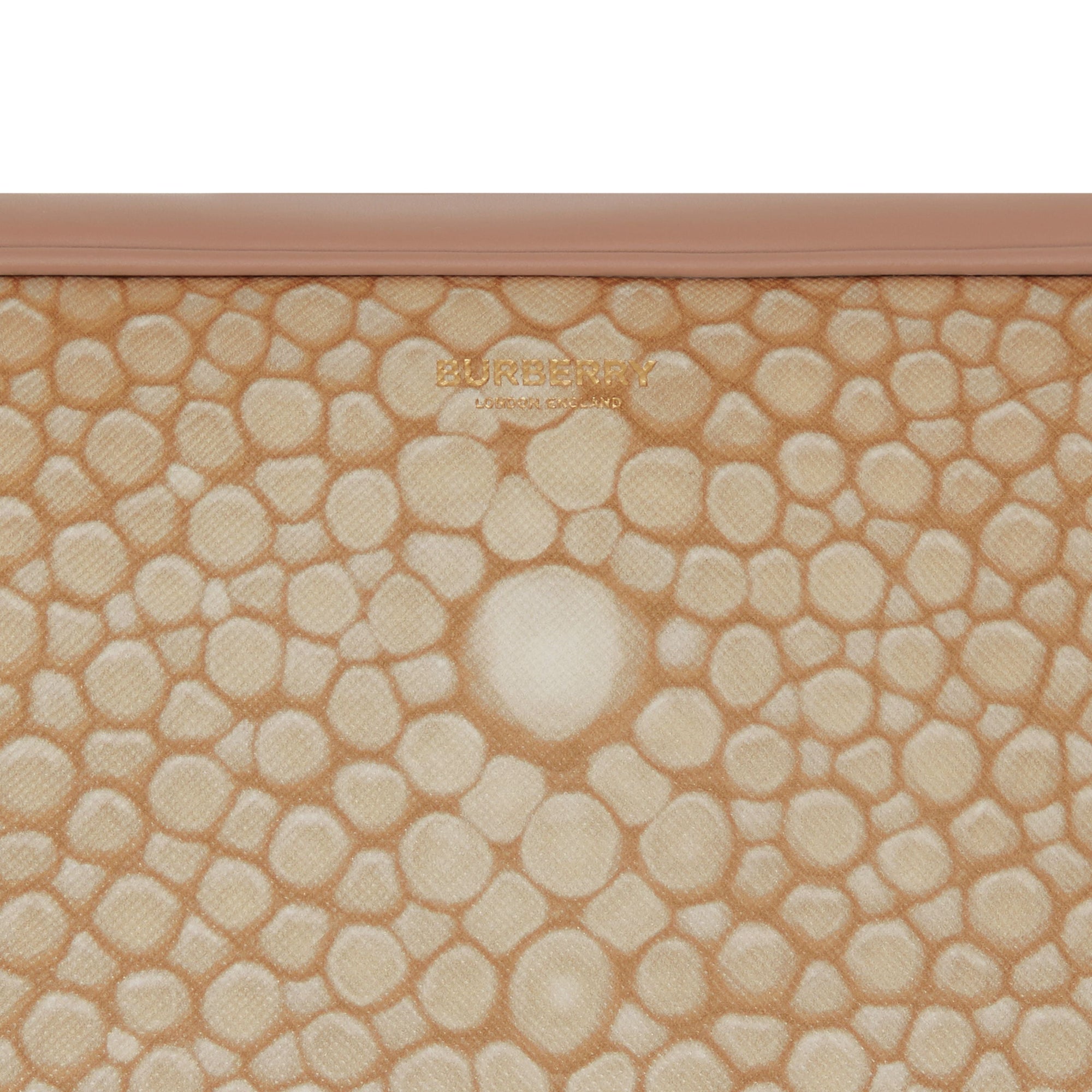 Sac banane Cube en cuir à imprimé écailles de poisson - Sable Clair