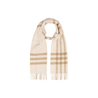 Écharpe classique en cachemire check - Blanc & albâtre