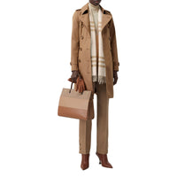 Écharpe classique en cachemire check - Blanc & albâtre