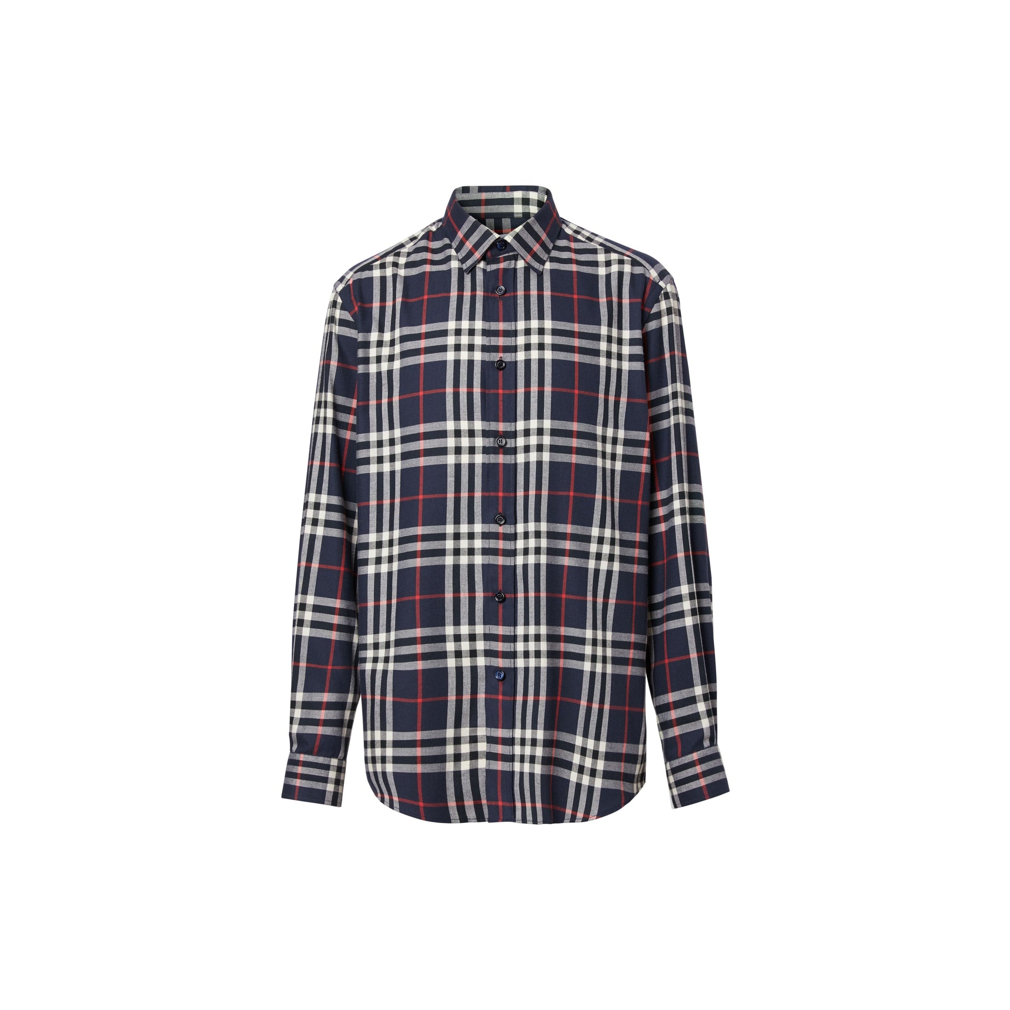 Chemise en flanelle de coton vintage check - Marine