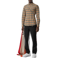 Chemise en coton stretch micro-check - Beige d'Archive