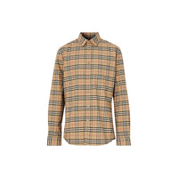 Chemise en coton stretch micro-check - Beige d'Archive
