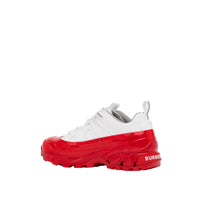 WHITE/RED Sneakers Arthur en nylon et cuir velours