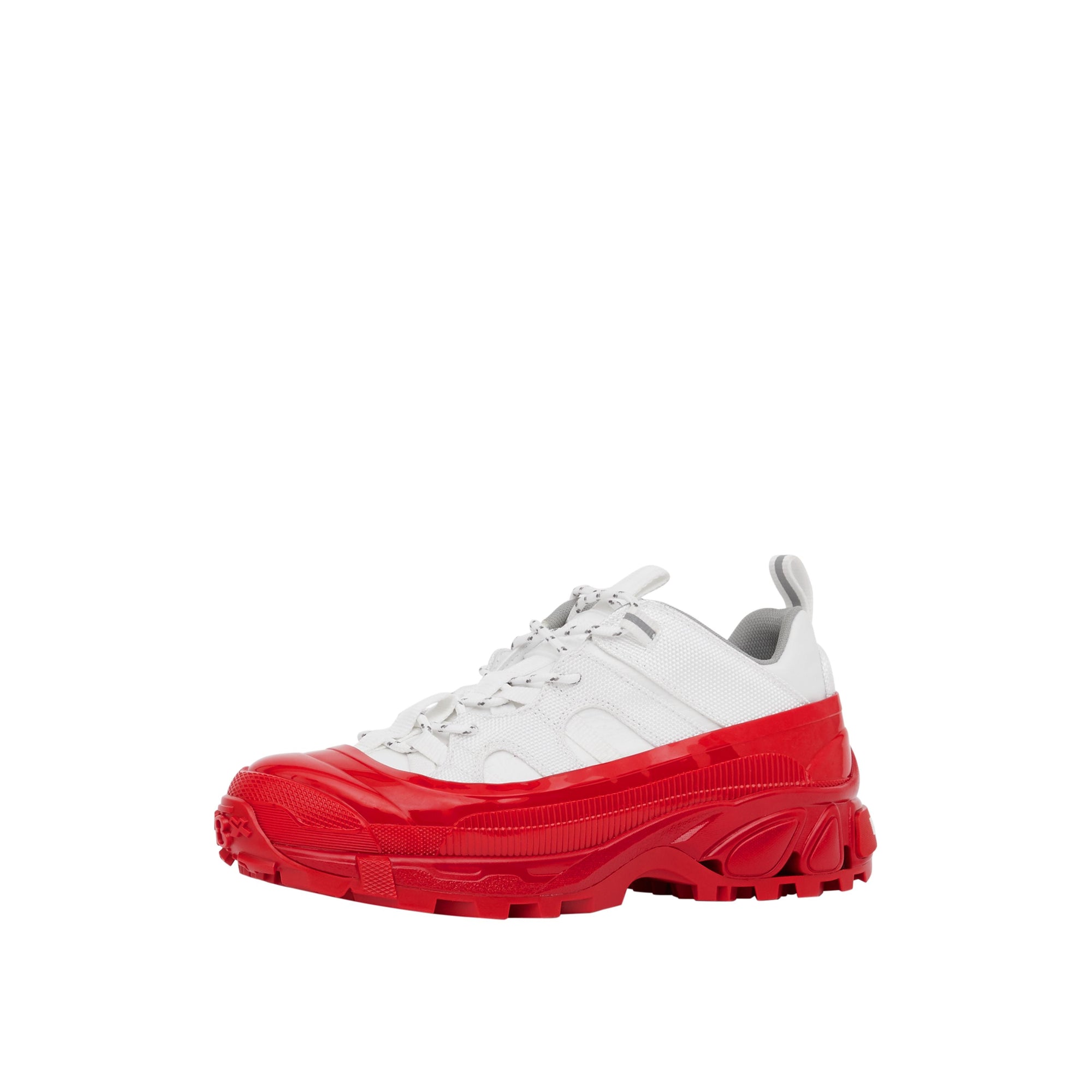 WHITE/RED Sneakers Arthur en nylon et cuir velours