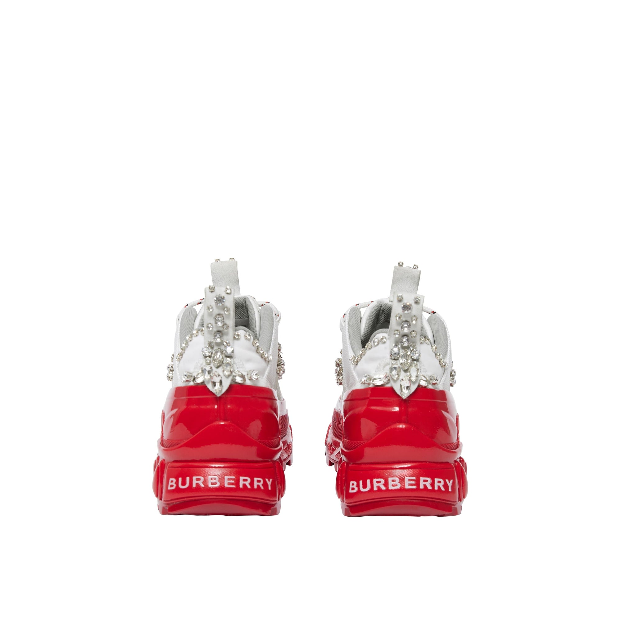 Sneakers arthur en cuir velours et nylon avec cristaux - Blanc & cristal rouge